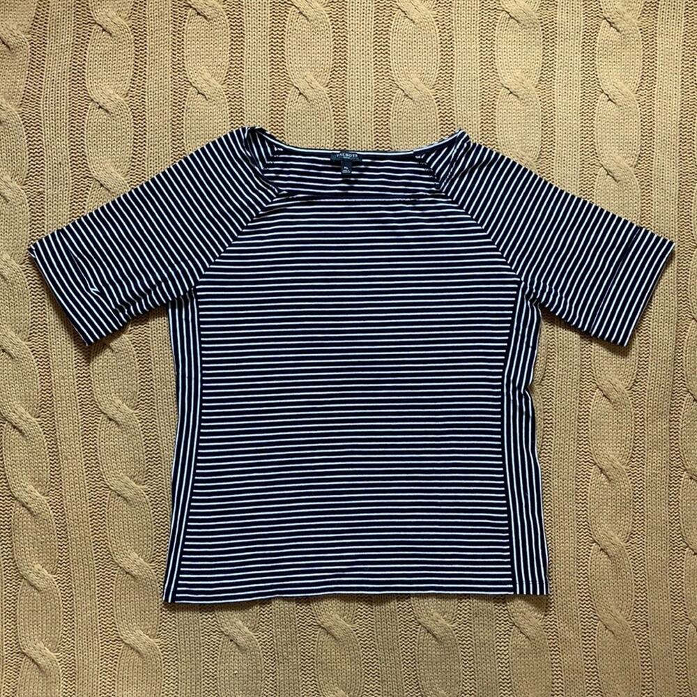 Talbots B&W striped top